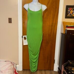 Vibrant Green Maxi Dress with Spaghetti Straps